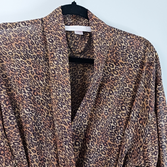 Victoria's Secret Robe One Size Leopard Print Sheer Lightweight Sexy Feminine - Picture 2 of 9